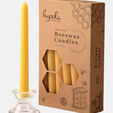 Yellow Beeswax 8" Taper Candles, Box of 12