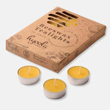 Yellow Beeswax Tealight Candles, Box of 12