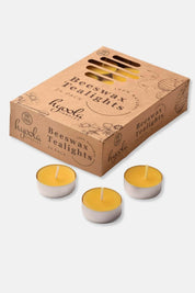 Yellow Beeswax Tealight Candles, Box of 24