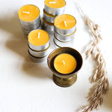 Yellow Beeswax Tealight Candles, Box of 24