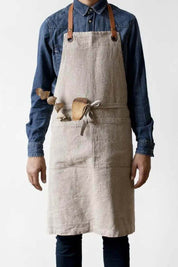 Natural Washed Linen Luxury Apron