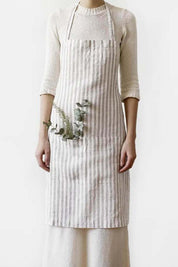 Striped Natural Linen Daily Apron