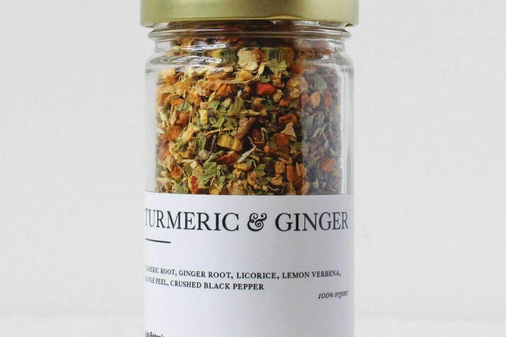Turmeric + Ginger Organic Herbal Tea Nuda Botanica
