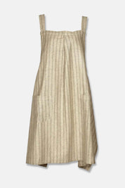 Provincial Pinafore Apron, Burnt Olive Stripe