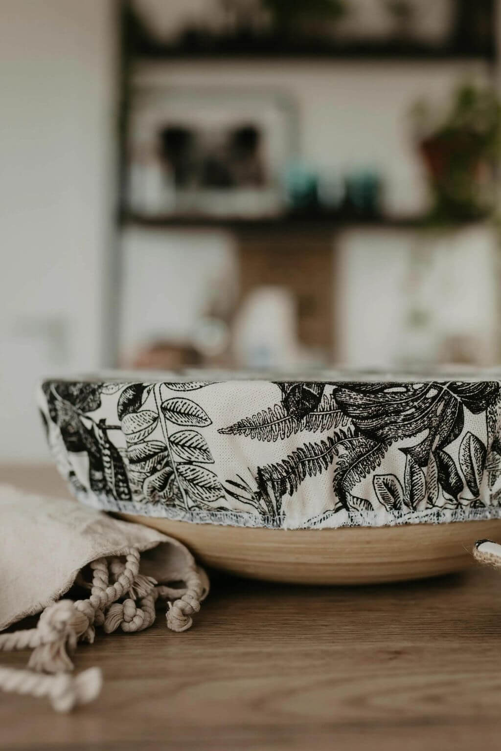 Reusable Bowl Cover, Jungle Flora + Fauna Print