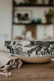 Reusable Bowl Cover, Jungle Flora + Fauna Print