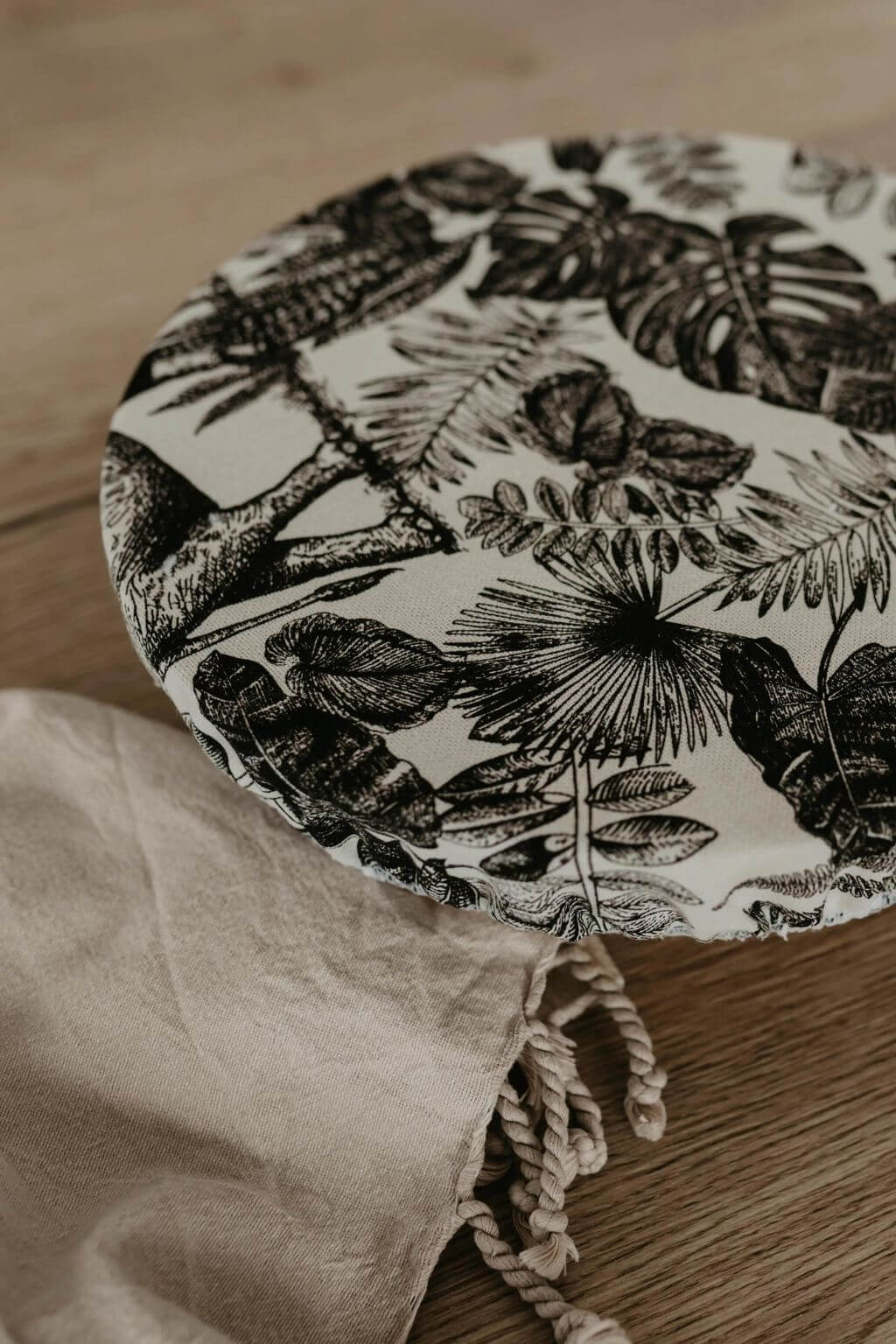 Reusable Bowl Cover, Jungle Flora + Fauna Print