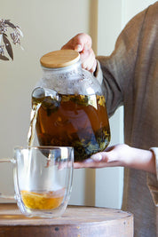 Borosilicate Glass Teapot Kettle | Bamboo Lid
