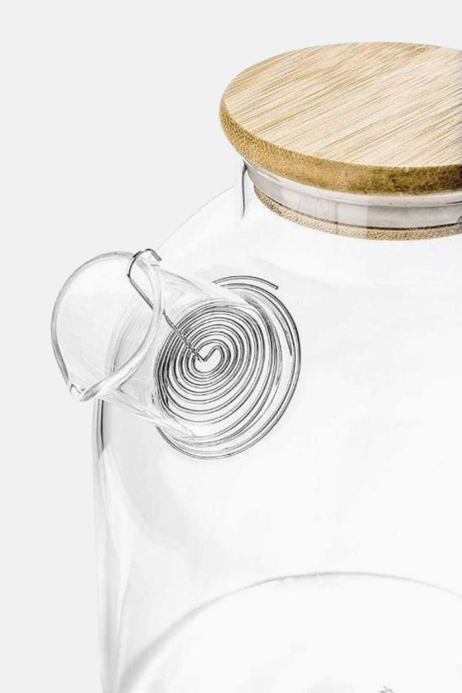 Borosilicate Glass Teapot Bamboo Lid Heat Resistant Kettle