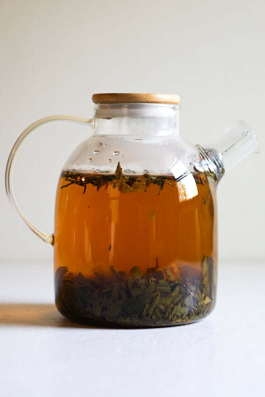 Borosilicate Glass Teapot Bamboo Lid Heat Resistant Kettle