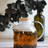 Borosilicate Glass Teapot Kettle | Bamboo Lid