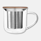 Minima ™ Eva Tea Infuser Glass Mug with Porcelain Lid