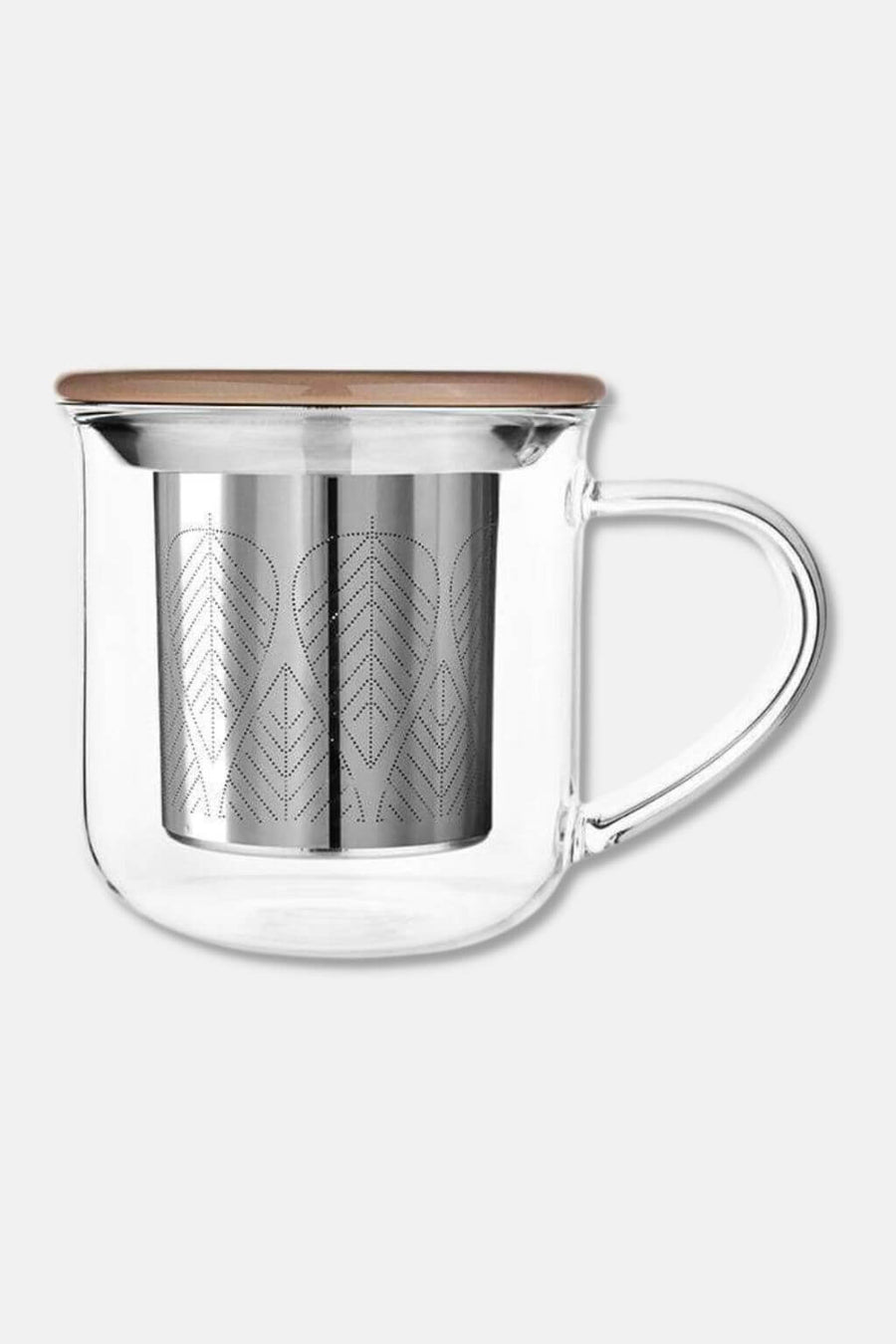 Minima ™ Eva Tea Infuser Glass Mug with Porcelain Lid Cultiverre