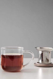 Minima™ Eva Tea Infuser Glass Mug, Powder Brown Lid